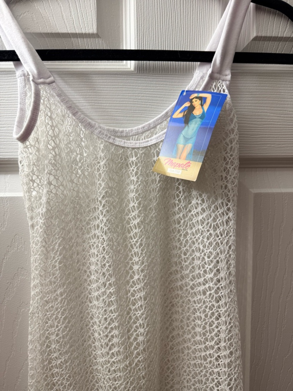 Mesh Crochet White Swim Coverup Dress